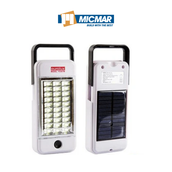 EUROLUX RECHARGEABLE SOLAR LED LAMP FITTING