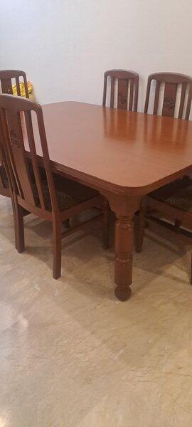 Wooden Dining table with six chairs