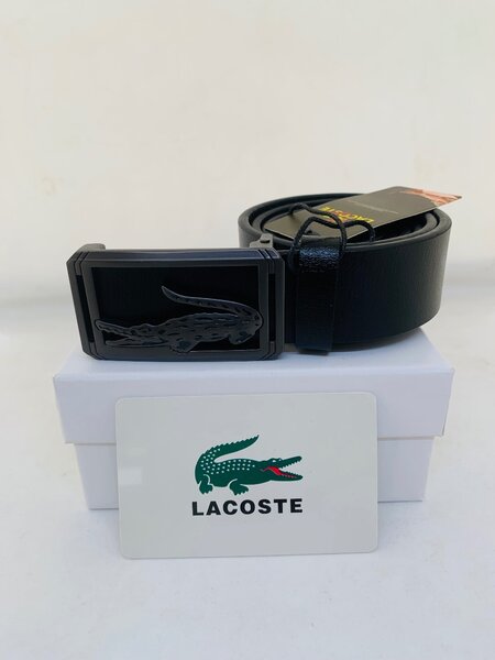 Ceinture Lacoste en cuir noire