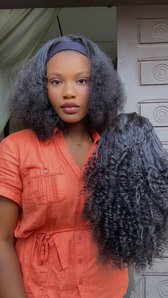 Perruque Bouclée Cheveux Naturels