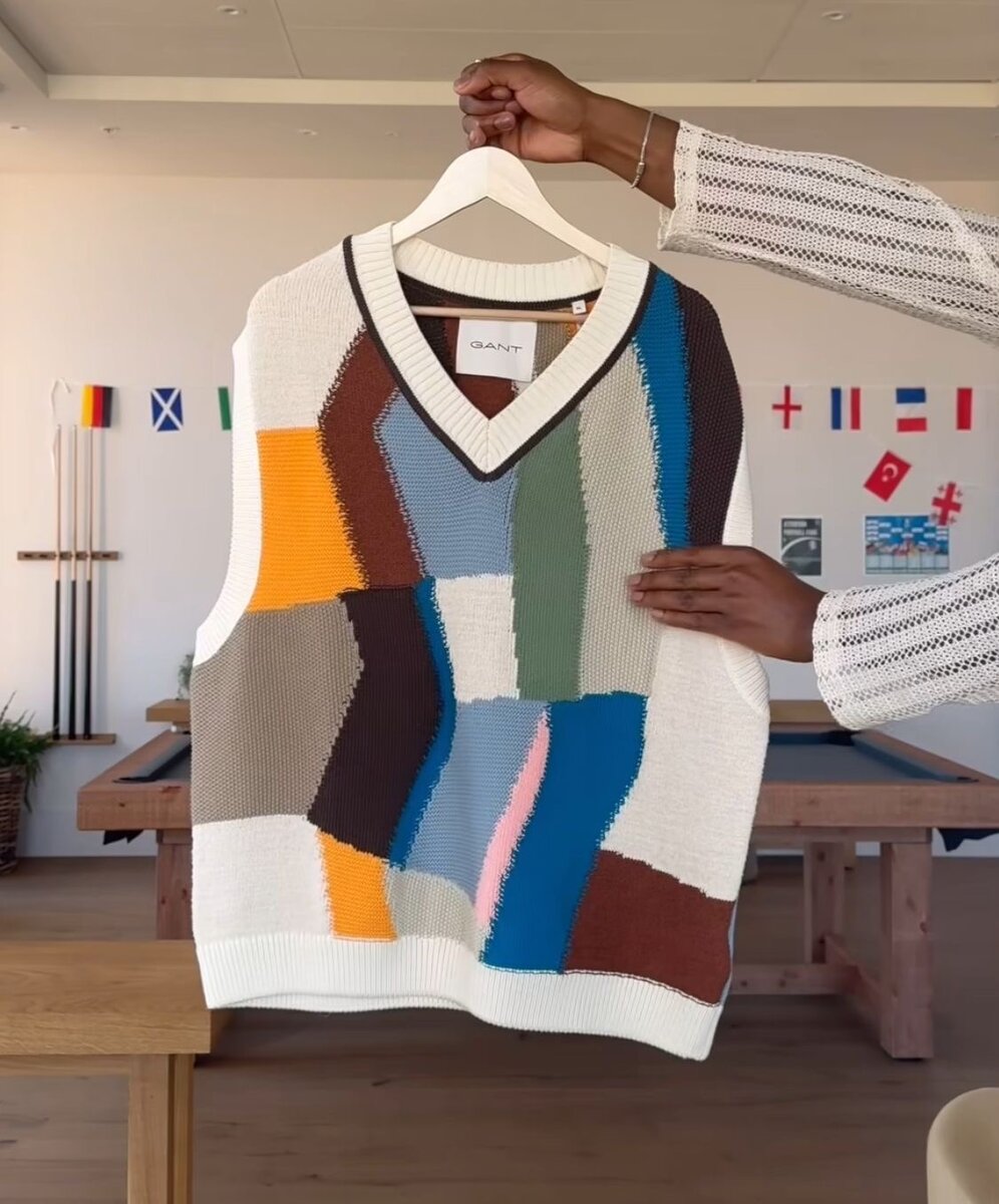 Tricot en patchwork vibrant