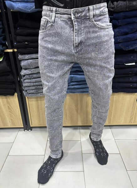 Jean slim gris délavé homme