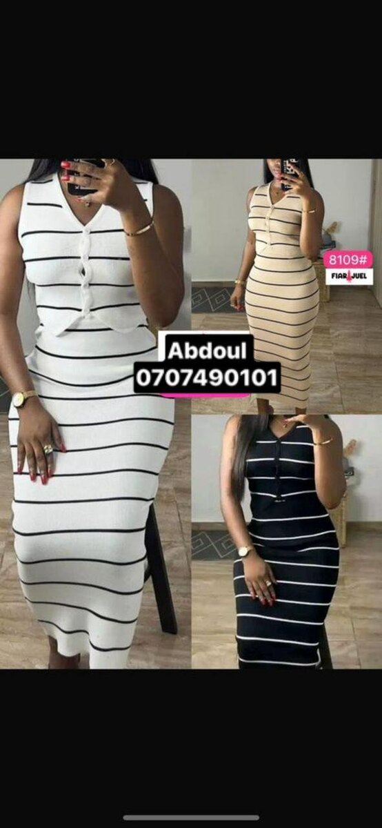 Robe Longue Rayée Élégante