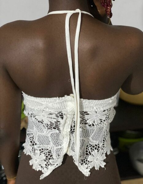 Top en dentelle blanc