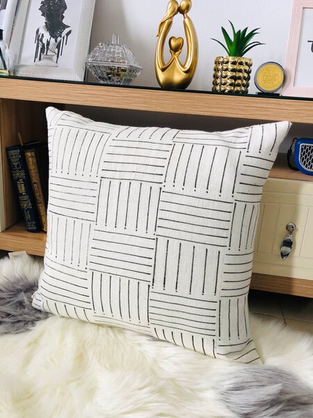 Coussin décoratif en lin ethnique