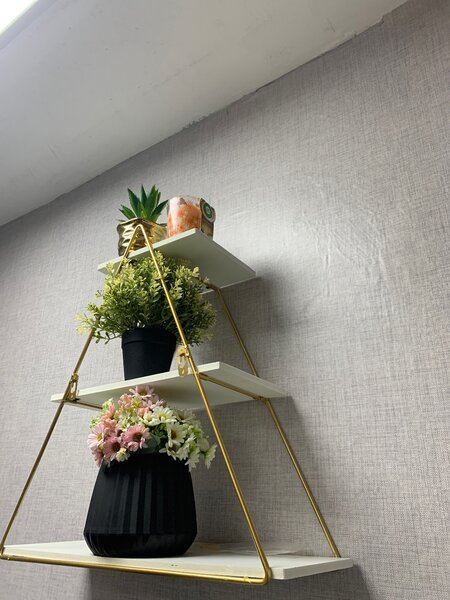 Wall shelf with flowers