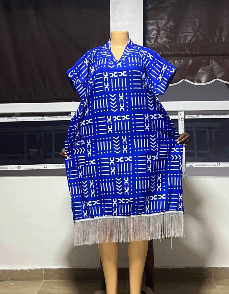 Robe kaftan élégante à frange