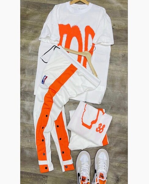 Ensemble sportif blanc et orange