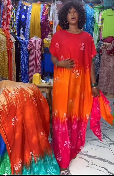 Robe longue dégradée colorée