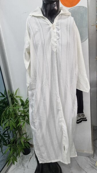 Caftan blanc en coton léger
