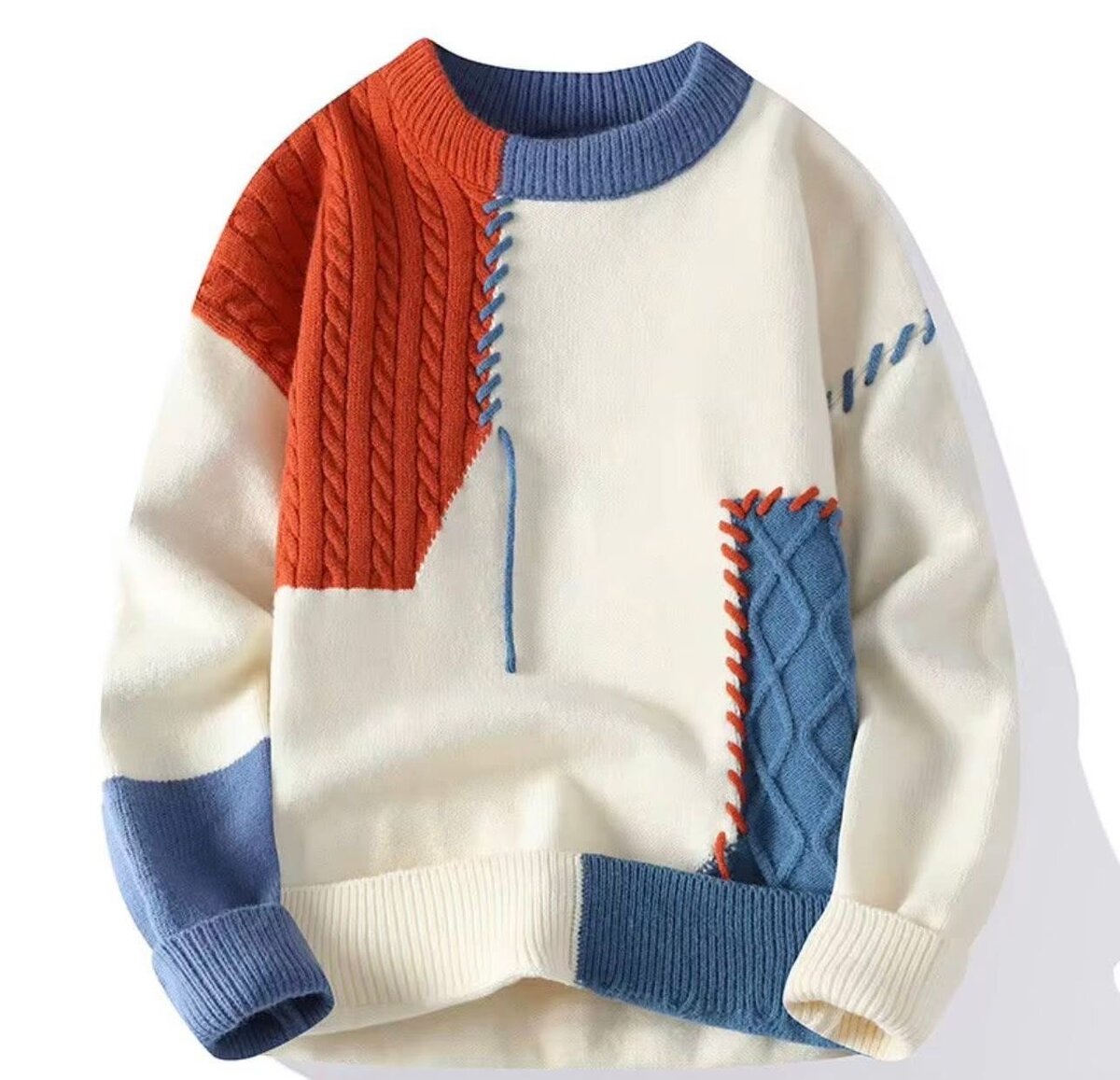 Pull en patchwork coloré