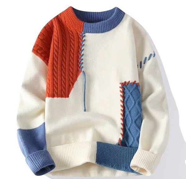 Pull en patchwork coloré