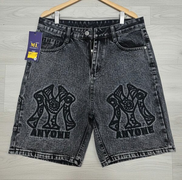 Shorts en denim noir hommes