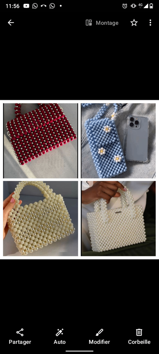 Sac à main perles élégant