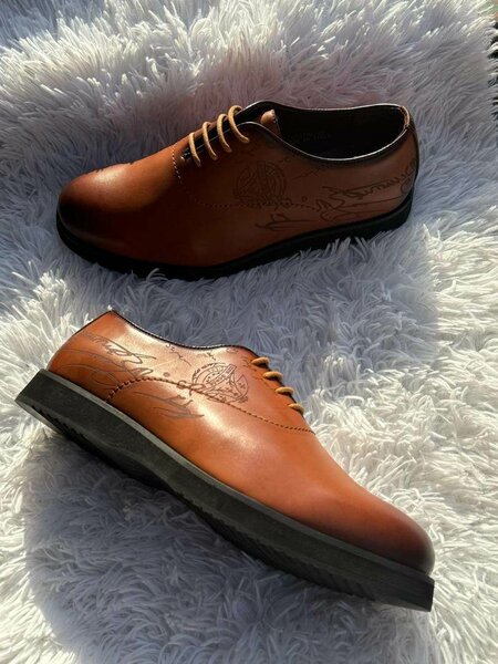 Chaussures Derby en Cuir Brun Élégant