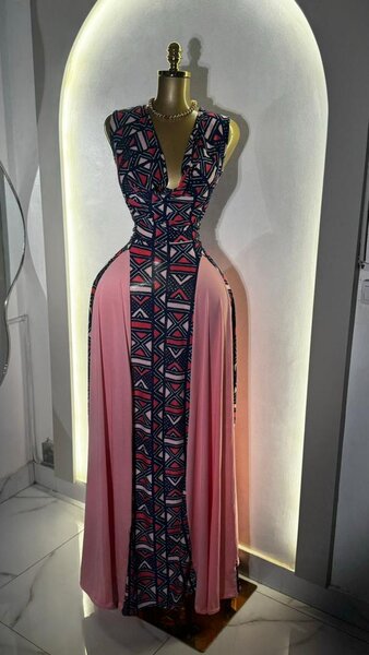 Robe longue à motifs ethniques