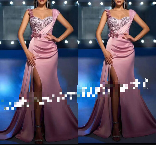 Élégante robe de soirée rose