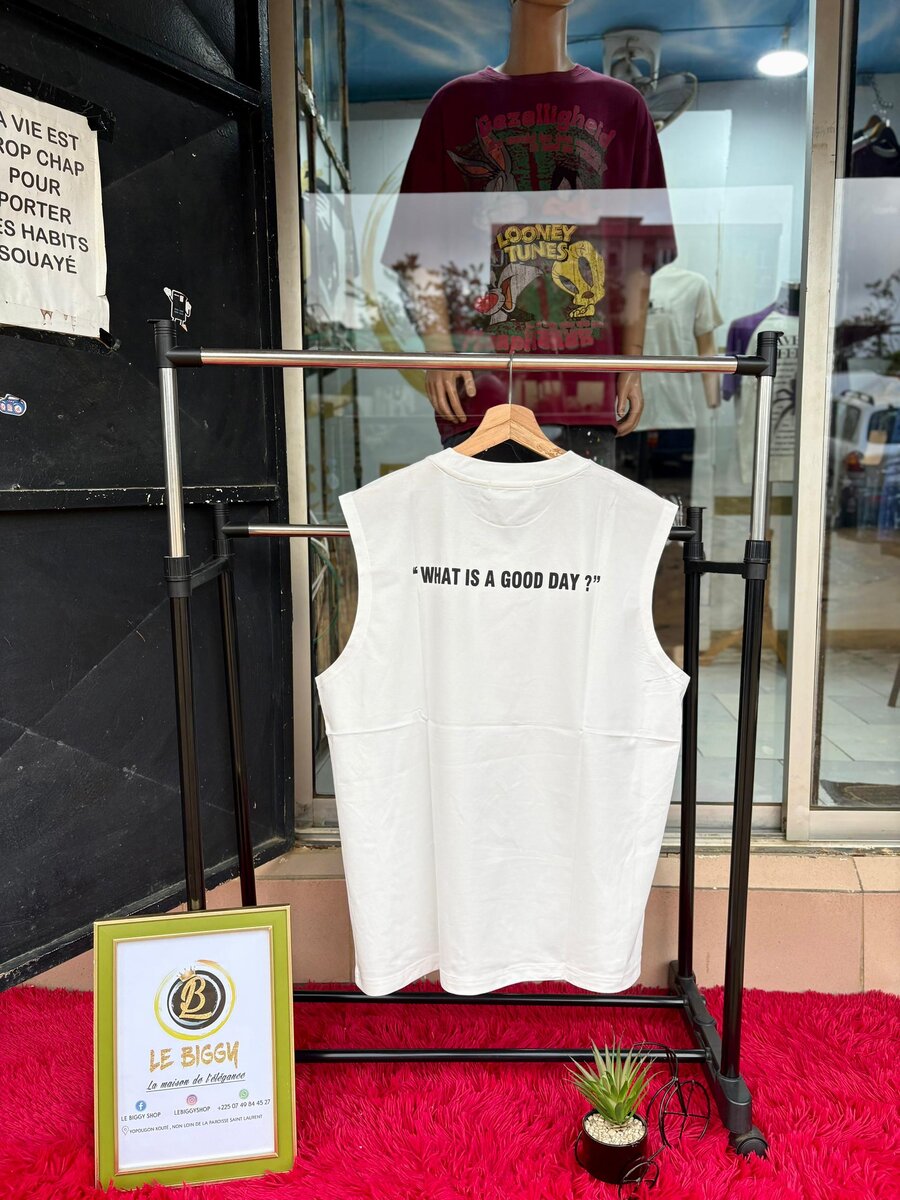 Débardeur Blanc Cartoon Unisexe