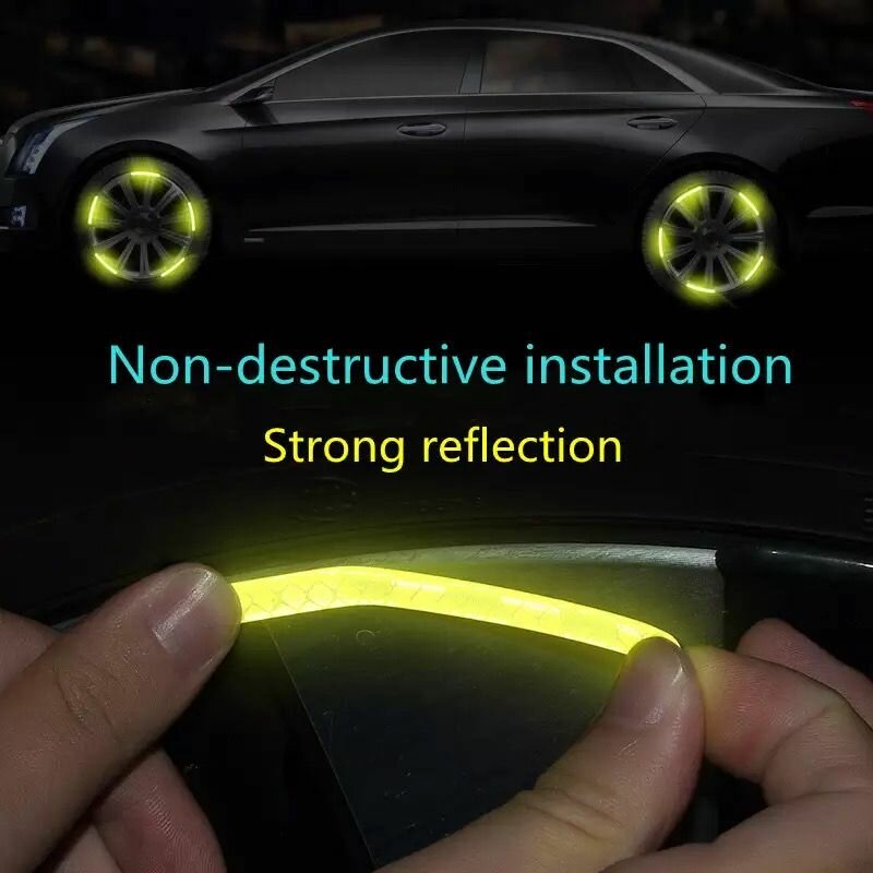 20 Pcs Car Wheel Hub Reflective Sticker Tire Rim Reflective