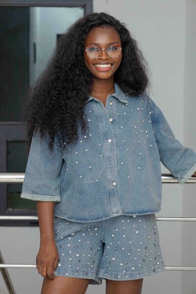 Ensemble en jean perlé glamour