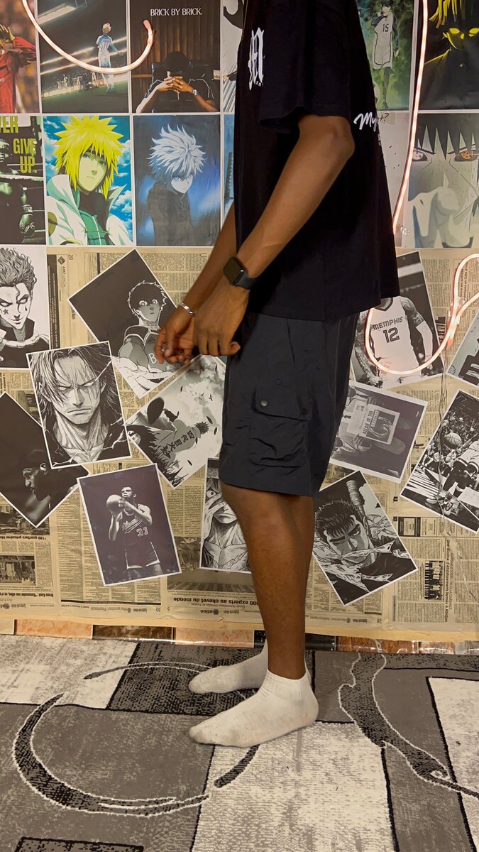 Short cargo noir décontracté