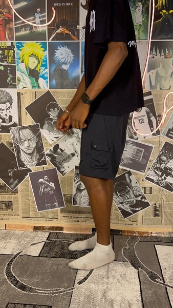 Short cargo noir décontracté