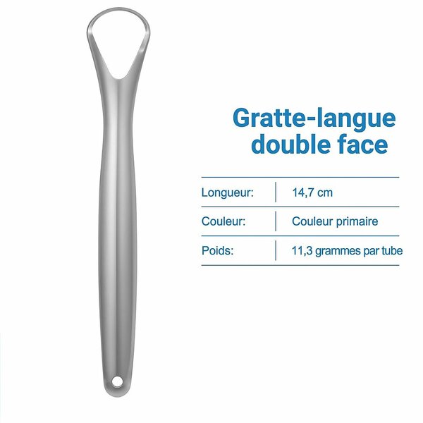 Set gratte-langue en acier inoxydable