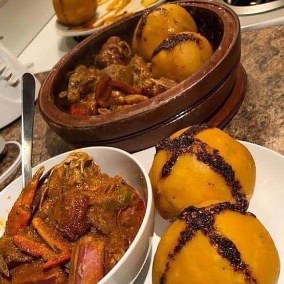 Foufou ( banane) +sauce claire