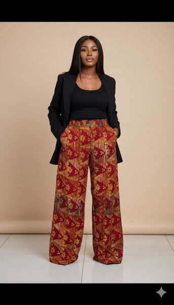 Pantalon large imprimé femme