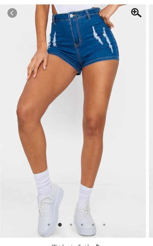 Plt denim shorts.