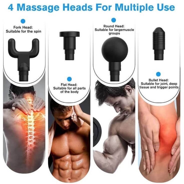 Deep tissue 4 heads  hand massage gun