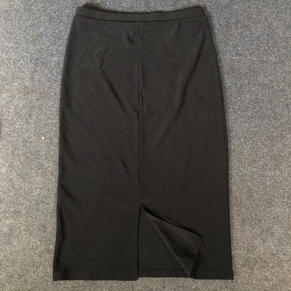 Black Stretch Pencil Office Skirt