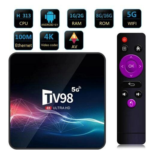 TV Box Boîtier Tv Tv98 Android12.1 Quad-Core - 2/16Go -Smart