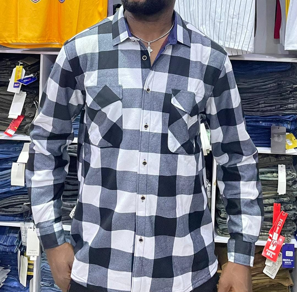 gray checkered shirt