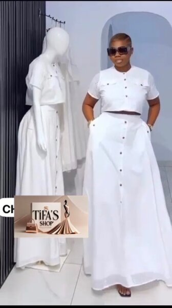 Robe long blanc en coton