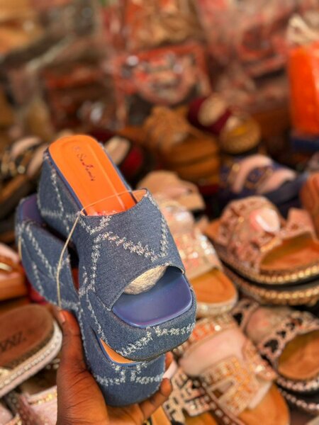 Sandales à plateforme en denim
