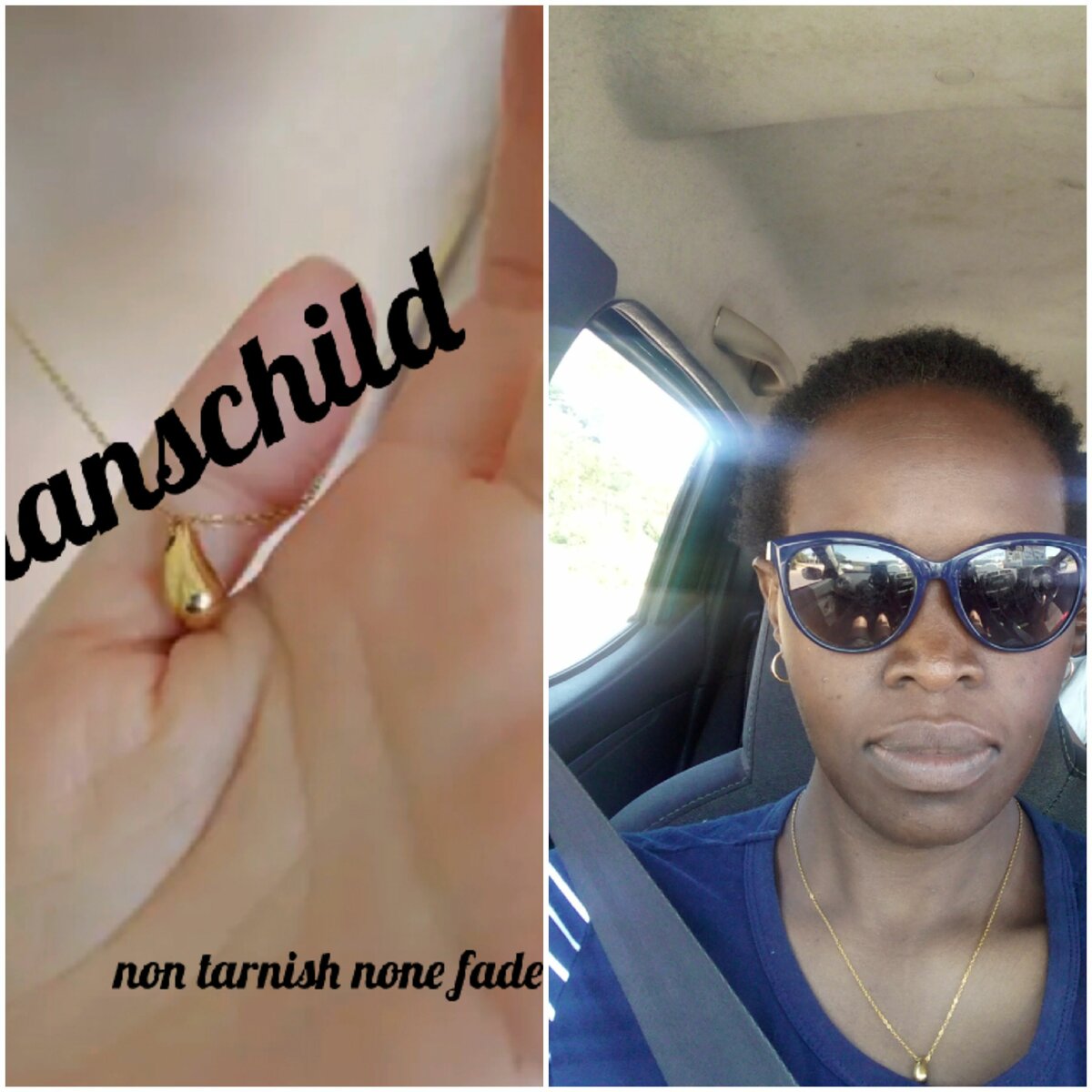 Tear drop pendant neckchain