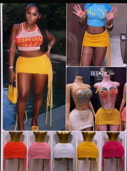 Mini-jupe à franges tendance