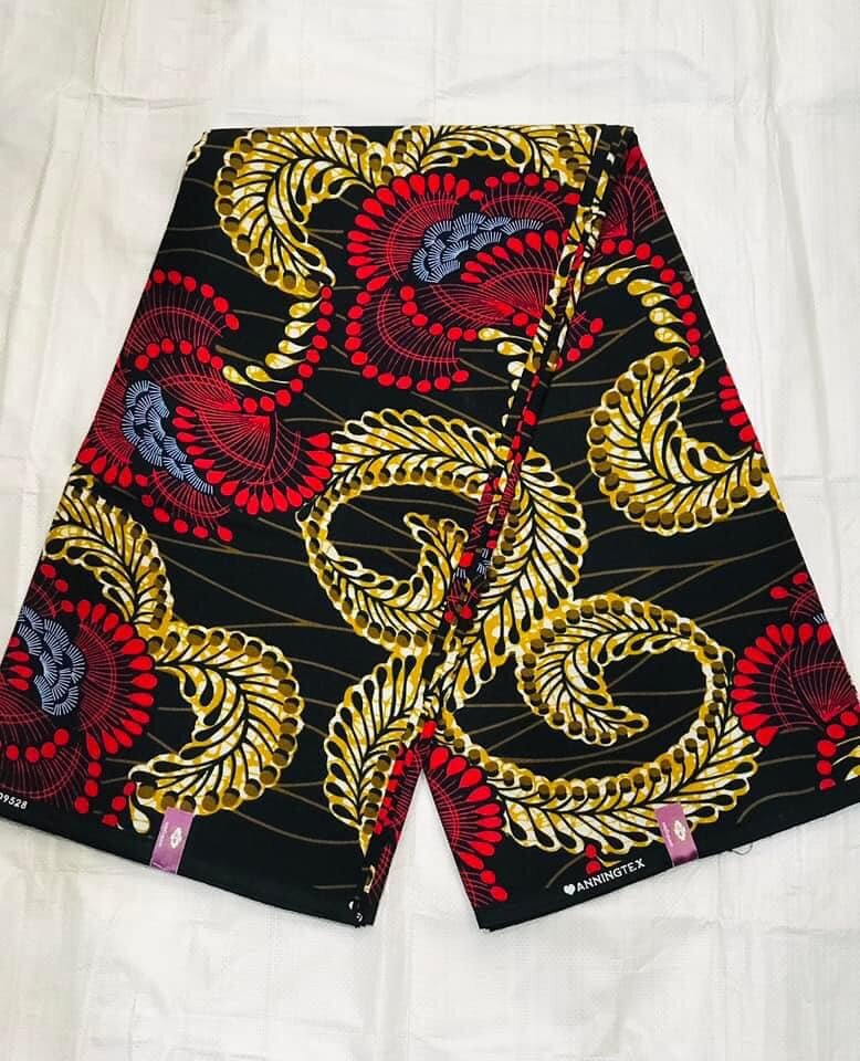 Original Cotton Wax Chitenge Fabric with 6 Yard Print 
