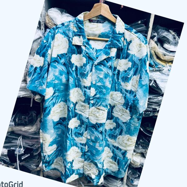 Chemise hawaïenne bleue