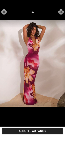 Robe Longue Dos Nu Fleurie