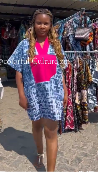 Women's batik T-shirt dress with print