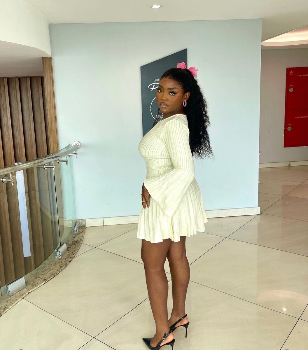 Women cream flare dress very thick and quality