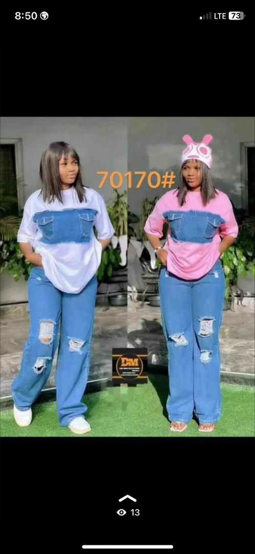 Ladies jeans top and down available