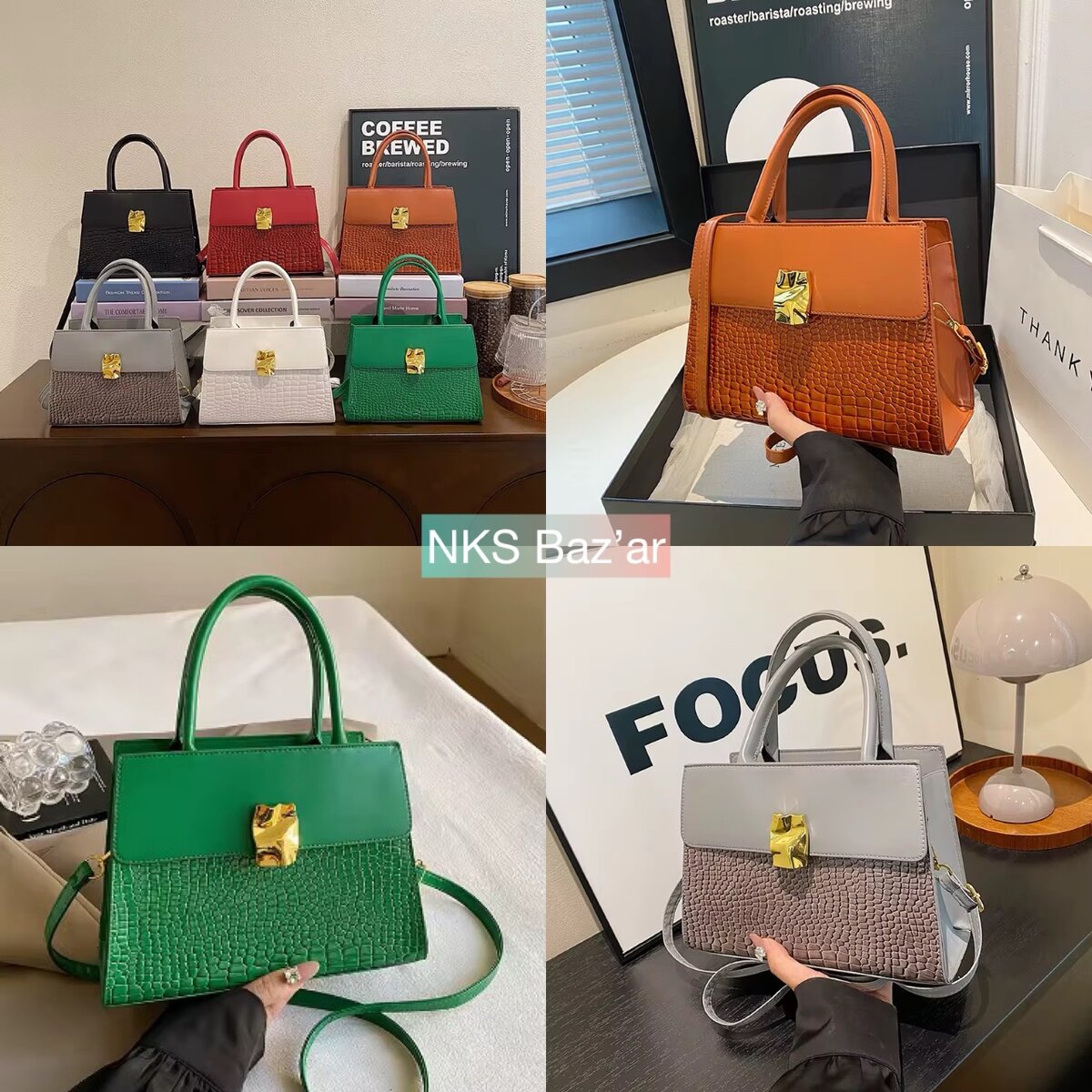 Chic et solide sac avec détail doré