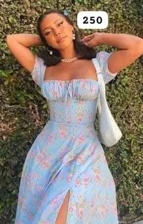 Stylish women's dress blue