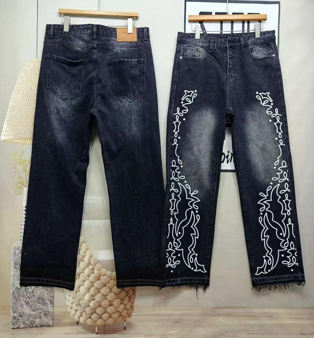 Jean décontracté brodé homme