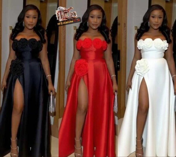 Robe soirée élégante fendue