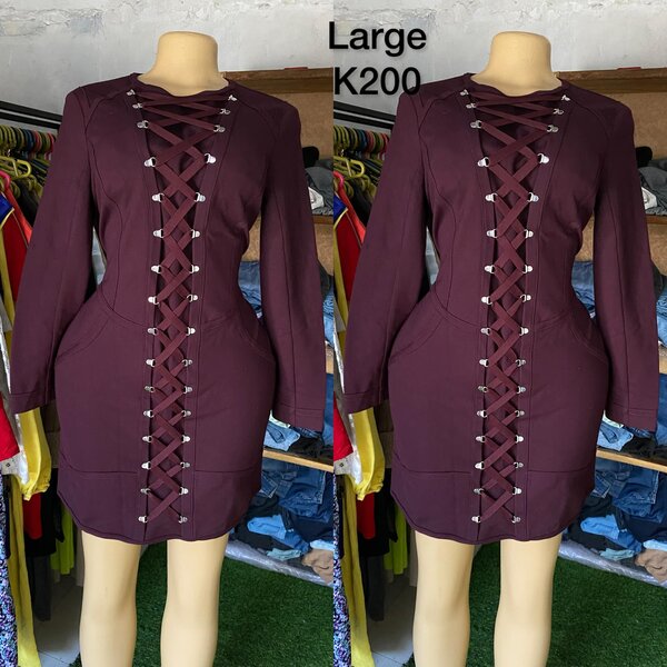 Stylish and high-quality women's dress burgundy