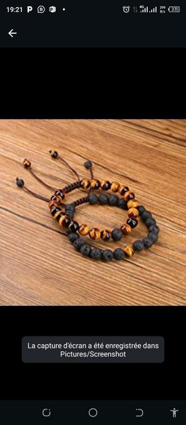 Bracelet perles en lave et œil de tigre